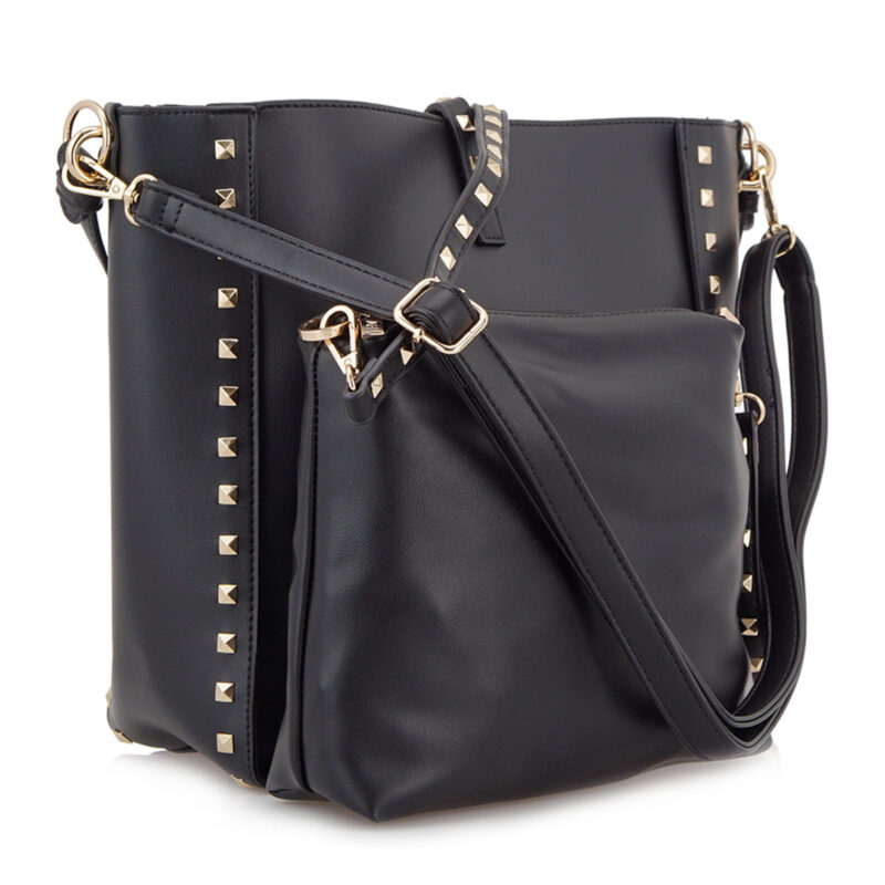 Τσάντα Ώμου Nolah London-Black/Gold - Image 3