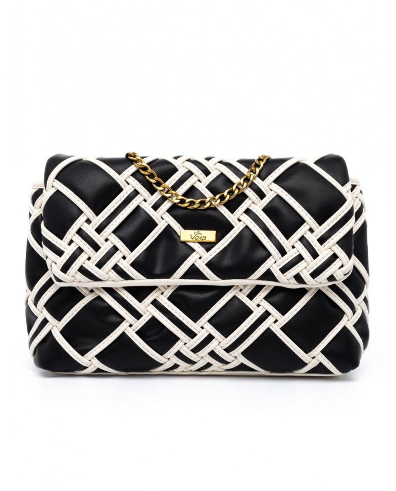 Τσάντα Ώμου Veta Taylor 6126-12-Black/White