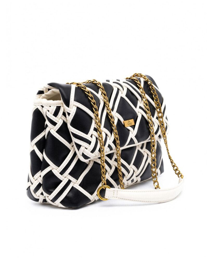 Τσάντα Ώμου Veta Taylor 6126-12-Black/White - Image 2