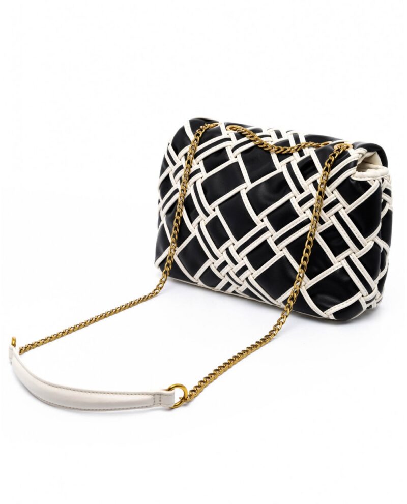 Τσάντα Ώμου Veta Taylor 6126-12-Black/White - Image 3