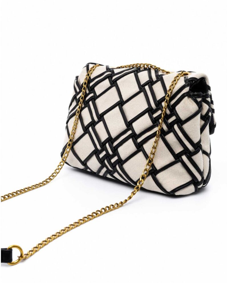 Τσάντα Ώμου Veta Taylor 6126-13-Ivory/Black - Image 3