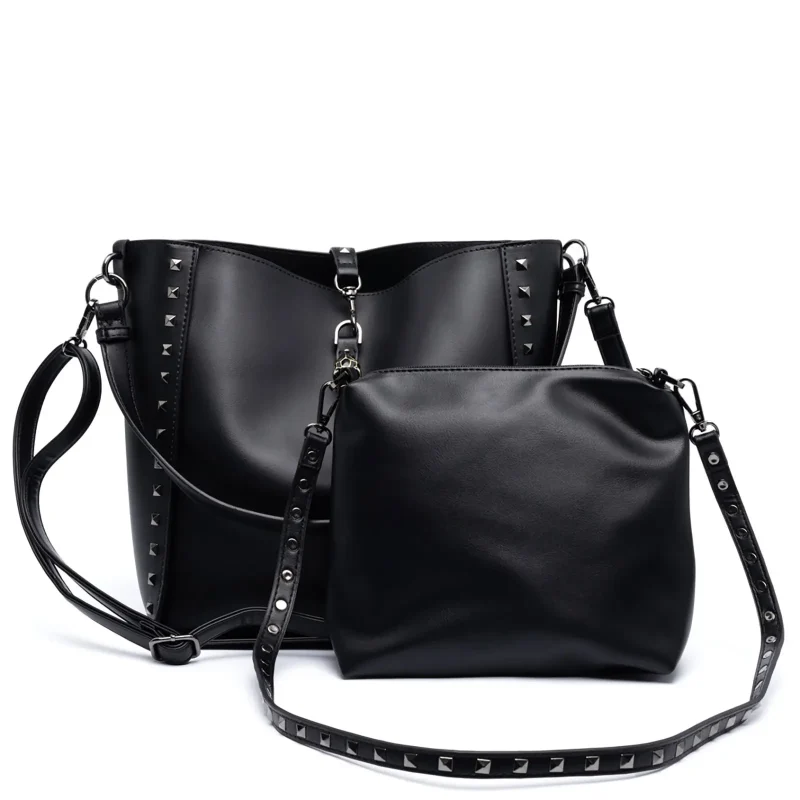 Τσάντα Ώμου Nolah London-Black/Gun - Image 2