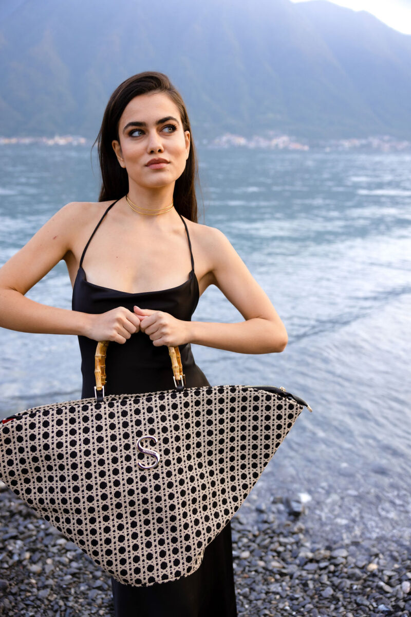 Τσάντα Χειρός Sorena Positano-Beige/Black - Image 5