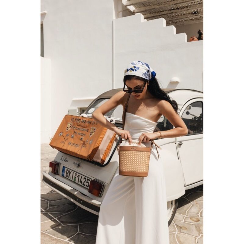 Τσάντα Χειρός Nolah Cannes-Beige/Brown - Image 7
