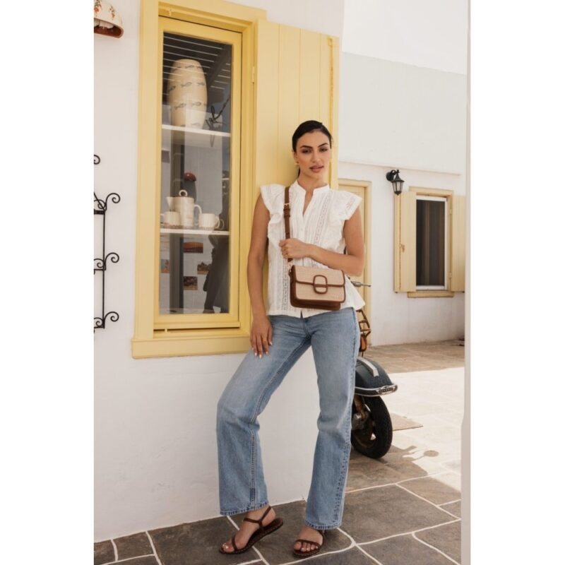 Τσάντα Χιαστί Nolah Nice-Beige/Black - Image 5