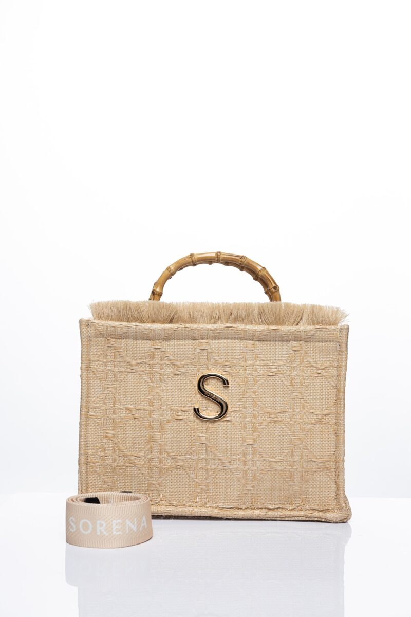 Τσάντα Χειρός Sorena Aelia Medium-Beige - Image 2