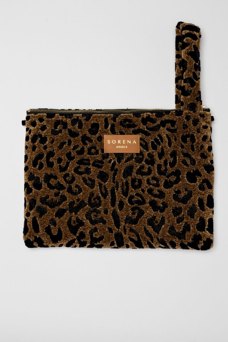 Φάκελος Sorena Leopard Clutch-Brown