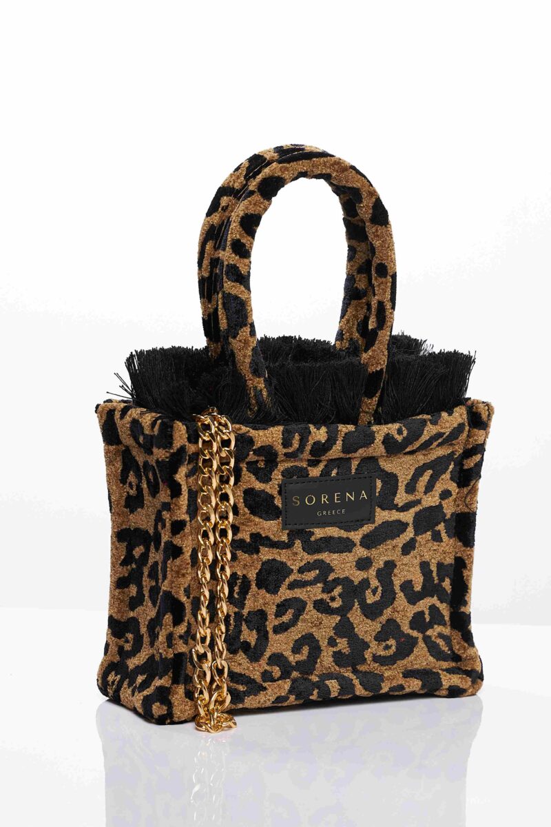 Τσάντα Χειρός Sorena Leopard Mini-Brown. - Image 2