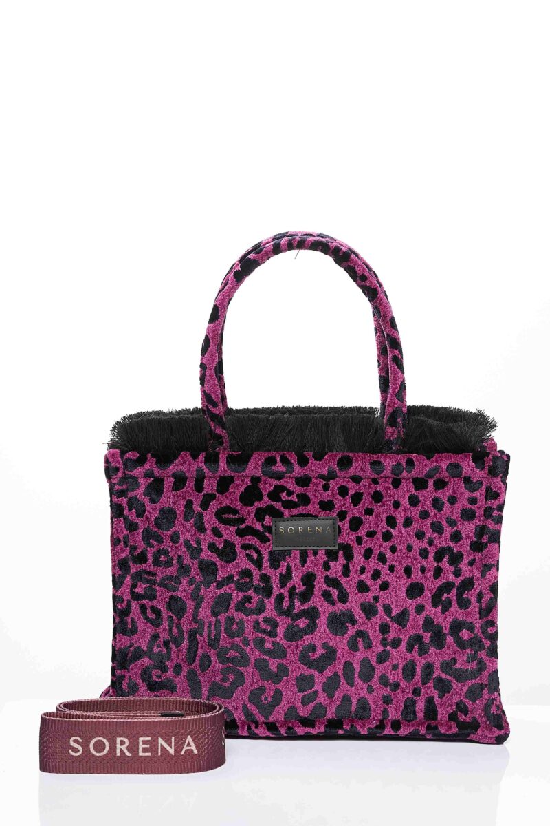 Τσάντα Χειρός Sorena Leopard Medium-Magenta - Image 2
