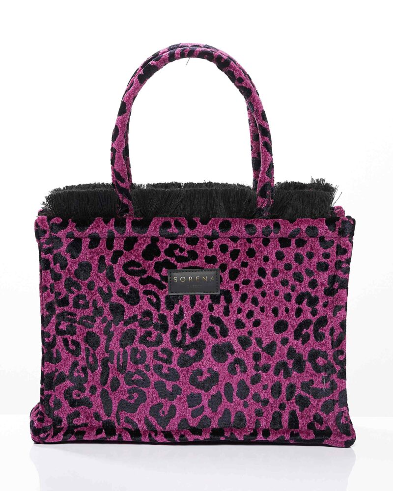 Τσάντα Χειρός Sorena Leopard Medium-Magenta