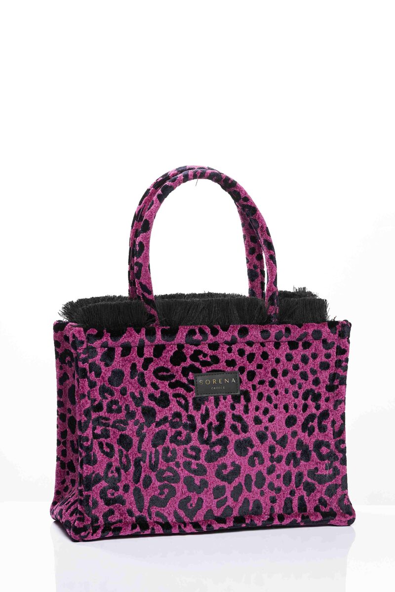 Τσάντα Χειρός Sorena Leopard Medium-Magenta - Image 3