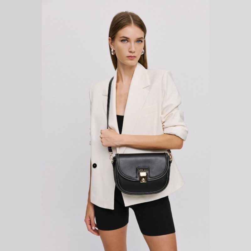 Τσάντα Ώμου Nolah Madrid-Black/Light Gold - Image 5