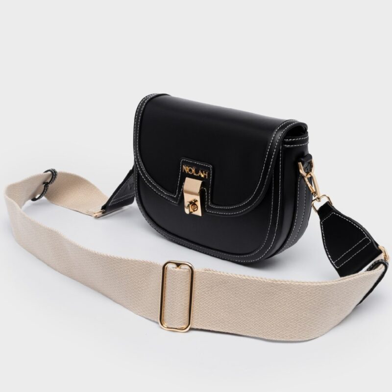 Τσάντα Ώμου Nolah Madrid-Black/Light Gold - Image 7