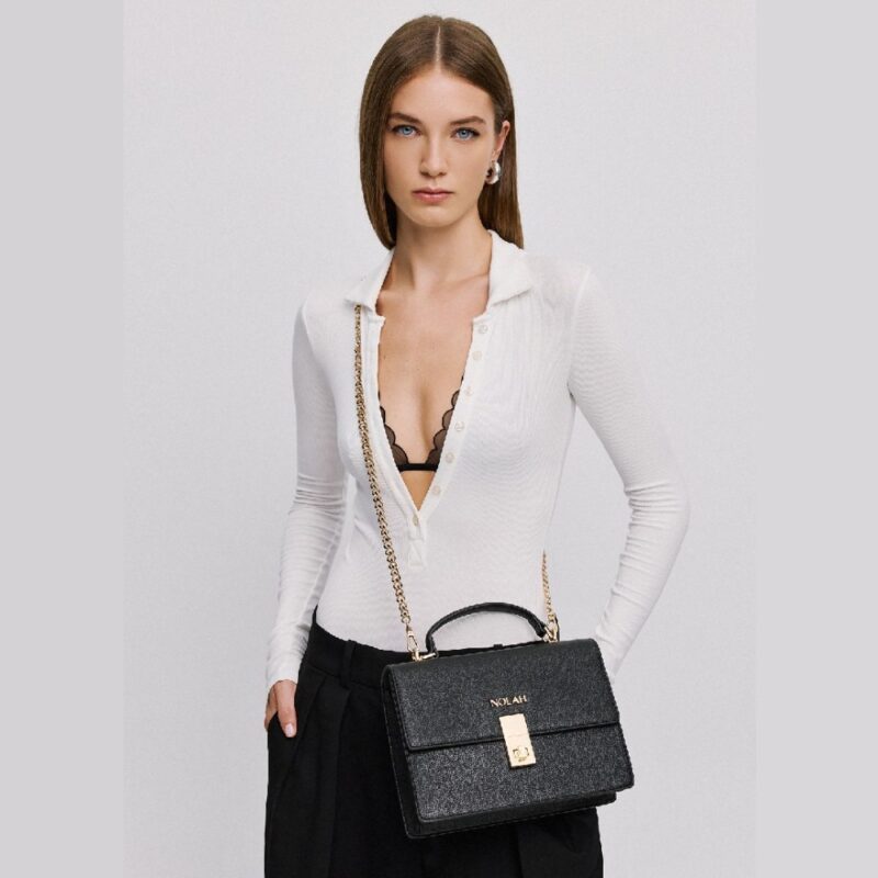 Τσάντα Χειρός Nolah Sevile-Black/Light Gold - Image 8