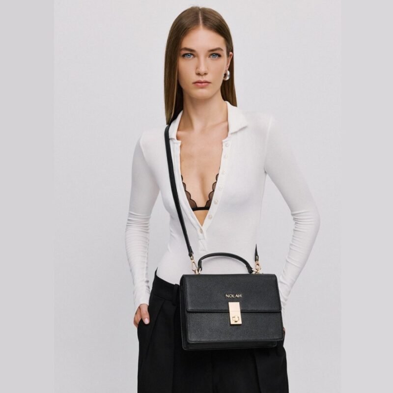Τσάντα Χειρός Nolah Sevile-Black/Light Gold - Image 7