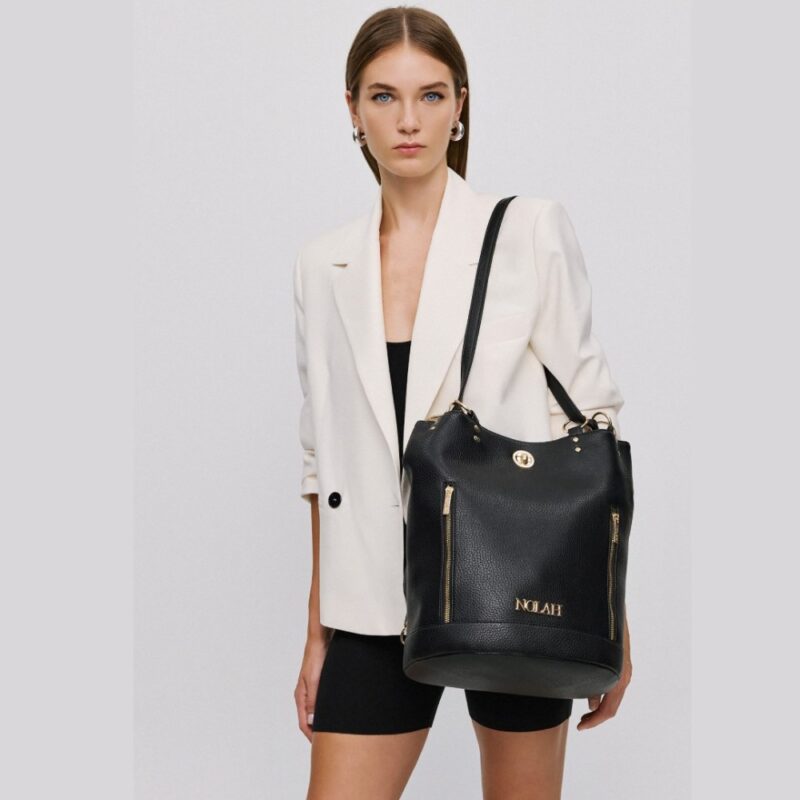Τσάντα Ώμου Nolah Teo-Black/Light Gold - Image 5
