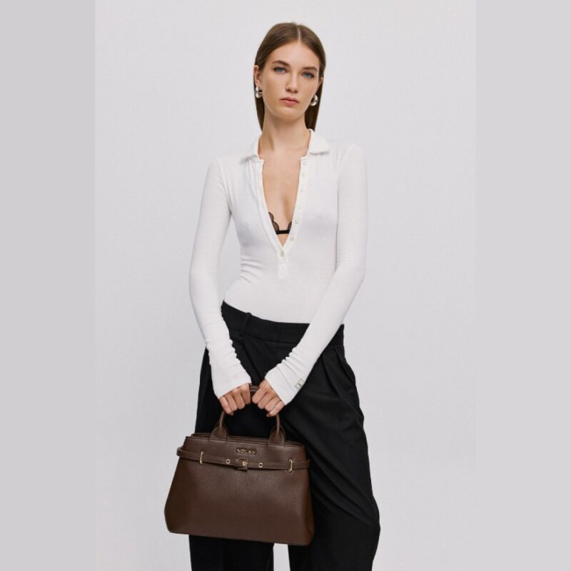 Τσάντα Χειρός Nolah-Velinia-Chocolate Brown - Image 7