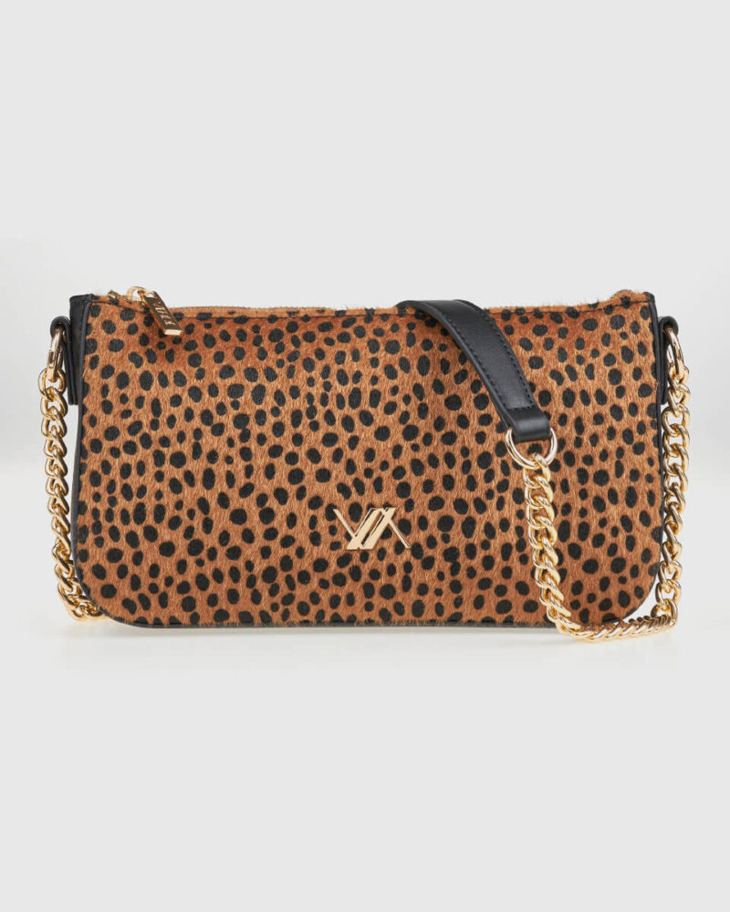 Τσάντα Χιαστί Verde 16-8264-Animal Print Camel