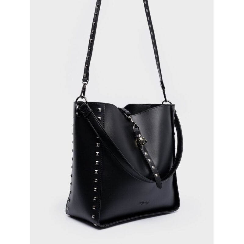 Τσάντα Ώμου Nolah London-Black/Gun - Image 3