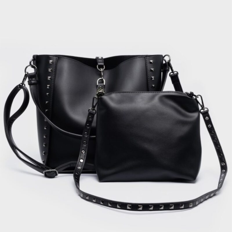 Τσάντα Ώμου Nolah London-Black/Gun - Image 2
